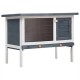 170828 Outdoor Rabbit Hutch 1 Layer Grey Wood 90 x 45 x 65cm Pet Supplies House Pet Home Cat Bedpen Fence Playpen