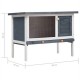 170828 Outdoor Rabbit Hutch 1 Layer Grey Wood 90 x 45 x 65cm Pet Supplies House Pet Home Cat Bedpen Fence Playpen