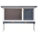 170828 Outdoor Rabbit Hutch 1 Layer Grey Wood 90 x 45 x 65cm Pet Supplies House Pet Home Cat Bedpen Fence Playpen