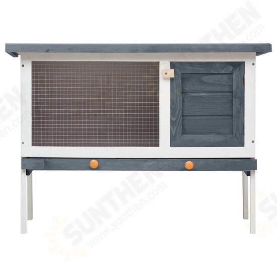 170828 Outdoor Rabbit Hutch 1 Layer Grey Wood Pet Supplies Rabbit House Pet Home Puppy Bedpen Fence Playpen