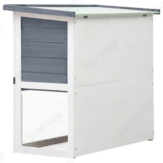 170831 Outdoor Rabbit Hutch 1 Door 90 x 45 x 80 cm Grey Wood Pet Supplies Rabbit House Pet Home Puppy Bedpen Fence Playpen