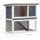 170831 Outdoor Rabbit Hutch 1 Door 90 x 45 x 80 cm Grey Wood Pet Supplies Rabbit House Pet Home Puppy Bedpen Fence Playpen