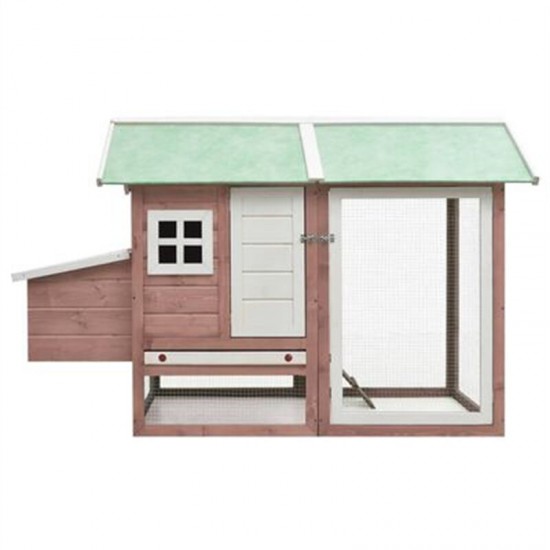 170862 Chicken Cage Mocha 170x81x110 cm Solid Pine & Fir Wood Pet Supplies Rabbit House Pet Home Puppy Bedpen Fence Playpen