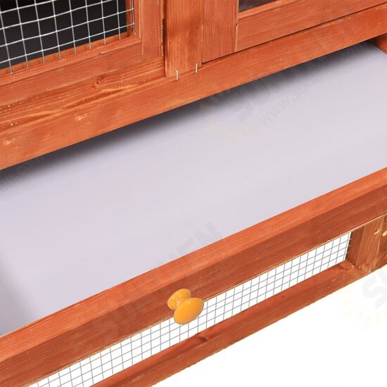 170868 Outdoor Rabbit Hutch 140x63x120 cm Solid Firwood Pet Supplies Dog House Pet Home Cat Bedpen Fence Playpen