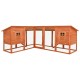 170872 Outdoor Rabbit Hutch with Run Brown Solid Fir Wood Pet Supplies Dog House Pet Home Cat Bedpen Fence Playpen