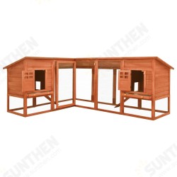 170872 Outdoor Rabbit Hutch with Run Brown Solid Fir Wood Pet Supplies Dog House Pet Home Cat Bedpen Fence Playpen 170872 Outdoor Rabbit Hutch with Run Brown Solid Fir Wood Pet Supplies Dog House Pet Home Cat Bedpen Fence Playpen