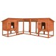 170872 Outdoor Rabbit Hutch with Run Brown Solid Fir Wood Pet Supplies Dog House Pet Home Cat Bedpen Fence Playpen