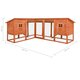 170872 Outdoor Rabbit Hutch with Run Brown Solid Fir Wood Pet Supplies Dog House Pet Home Cat Bedpen Fence Playpen