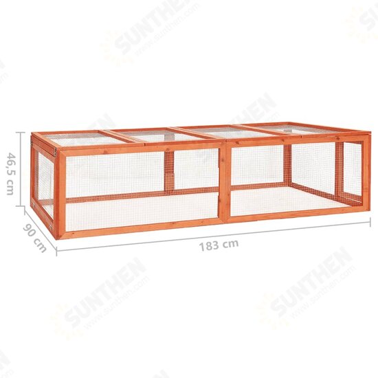 170877 Outdoor Rabbit Hutch 183x90x46.5 cm Solid Firwood Pet Supplies Dog House Pet Home Cat Bedpen Fence Playpen