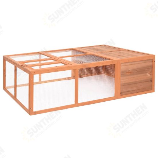 171452 Outdoor Rabbit Hutch 150x100x50 cm Solid Firwood Pet Supplies Dog House Pet Home Cat Bedpen Fence Playpen