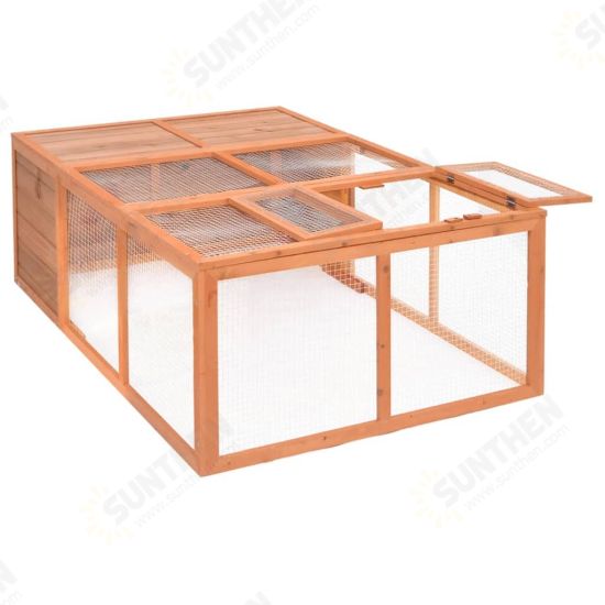 171452 Outdoor Rabbit Hutch 150x100x50 cm Solid Firwood Pet Supplies Dog House Pet Home Cat Bedpen Fence Playpen