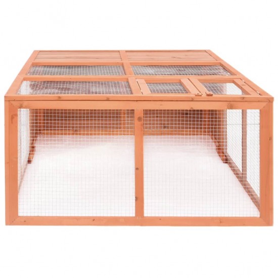 171452 Outdoor Rabbit Hutch 150x100x50 cm Solid Firwood Pet Supplies Dog House Pet Home Cat Bedpen Fence Playpen