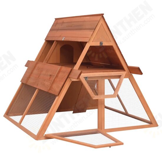 171458 Outdoor Rabbit Hutch 152x127x109.5 cm Solid Firwood Pet Supplies Dog House Pet Home Cat Bedpen Fence Playpen