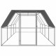 3089326 Outdoor Chicken Cage 3x8x2 m Galvanised Steel Pet Supplies Dog House Pet Home Cat Bedpen Fence Playpen