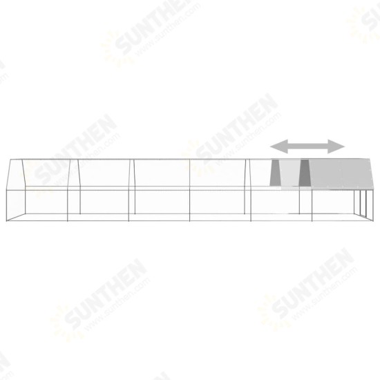 3089328 Outdoor Chicken Cage 3x12x2 m Galvanised Steel Pet Supplies Dog House Pet Home Cat Bedpen Fence Playpen