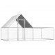 144556 Outdoor Chicken Coop 4x2x2 m Galvanised Steel House Cage Foldable Puppy Cats Sleep Metal Playpen Exercise Training Bedpan Pet Supplies