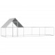 144557 Outdoor Chicken Coop 6x2x2 m Galvanised Steel House Cage Foldable Puppy Cats Sleep Metal Playpen Exercise Training Bedpan Pet Supplies