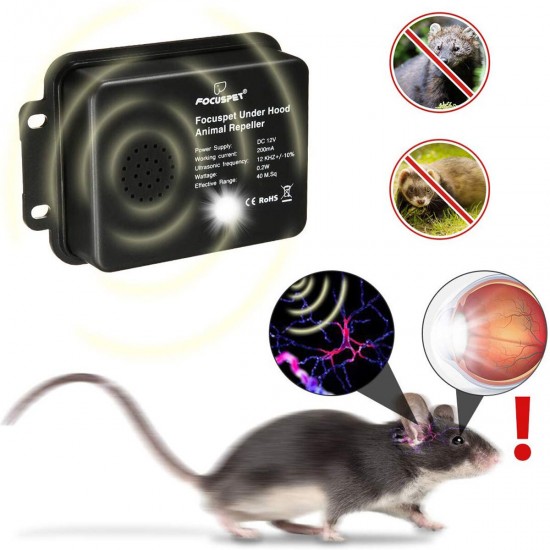 Ultrasonic Mouse Repeller Garage Car Under Hood Rat Rodent Pest Animal Deterrent