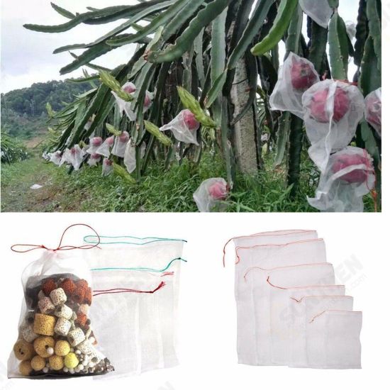 Nylon Mesh Drawstring Net Bag for Aquarium Filter Media Bio Ring Bio-Ball Garden Fruit Protecter