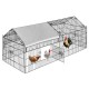 Chicken Coop Run Cage Upgrade 86.6inch*40inch*38inch Metal Chicken Fence Pen Pet Playpen Enclosures with Protection Cover&Ground Nail,Cage Indoor Outdoor Yard for Small Animals Cat Hen Duck Rabbit