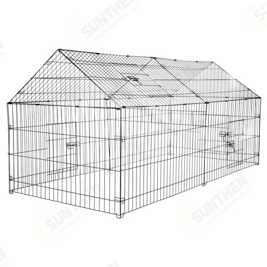 Chicken Coop Run Cage Upgrade 86.6inch*40inch*38inch Metal Chicken Fence Pen Pet Playpen Enclosures with Protection Cover&Ground Nail,Cage Indoor Outdoor Yard for Small Animals Cat Hen Duck Rabbit