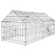 Chicken Coop Run Cage Upgrade 86.6inch*40inch*38inch Metal Chicken Fence Pen Pet Playpen Enclosures with Protection Cover&Ground Nail,Cage Indoor Outdoor Yard for Small Animals Cat Hen Duck Rabbit