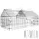 Chicken Coop Run Cage Upgrade 86.6inch*40inch*38inch Metal Chicken Fence Pen Pet Playpen Enclosures with Protection Cover&Ground Nail,Cage Indoor Outdoor Yard for Small Animals Cat Hen Duck Rabbit