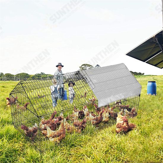 Chicken Coop Run Cage Upgrade 86.6inch*40inch*38inch Metal Chicken Fence Pen Pet Playpen Enclosures with Protection Cover&Ground Nail,Cage Indoor Outdoor Yard for Small Animals Cat Hen Duck Rabbit