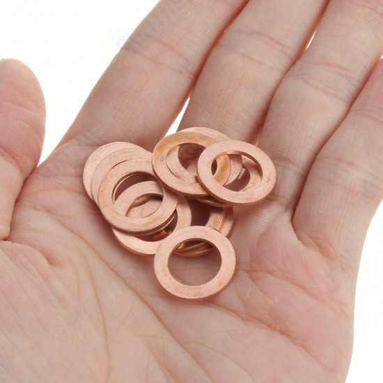 100Pcs Assorted Copper Sealing Solid Gasket Washer Sump Plug Oil For Boat Crush Flat Seal Ring Tool Hardware 1 order