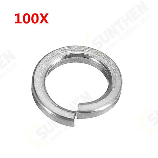 100Pcs M4 304 Stainless Steel Split Lock Washers Spring Washers