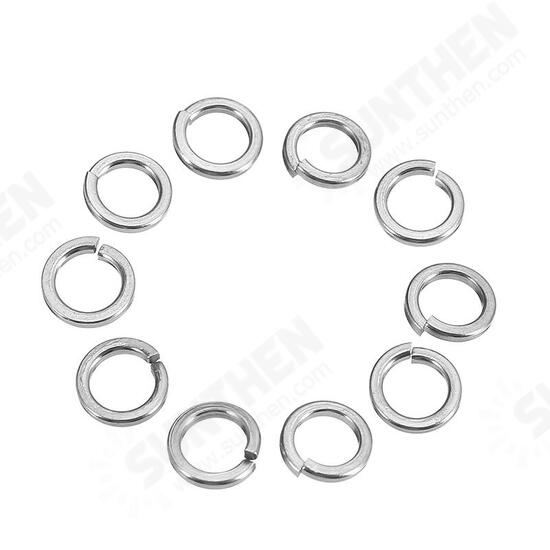 100Pcs M4 304 Stainless Steel Split Lock Washers Spring Washers