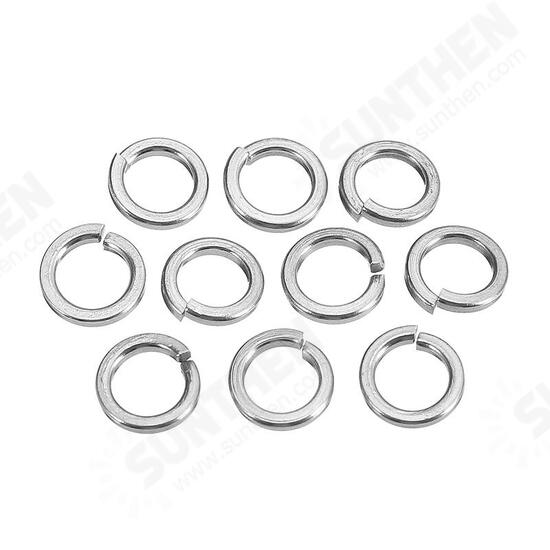 100Pcs M4 304 Stainless Steel Split Lock Washers Spring Washers