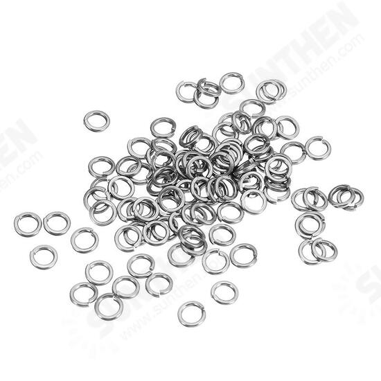 100Pcs M4 304 Stainless Steel Split Lock Washers Spring Washers