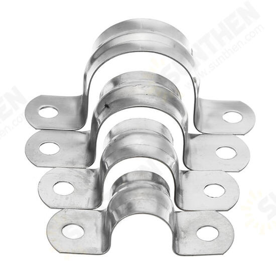 10Pcs 16-32mm 304 Stainless Steel Pipe Strap Clamp Holder Fastener with Screws