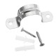 10Pcs 16-32mm 304 Stainless Steel Pipe Strap Clamp Holder Fastener with Screws