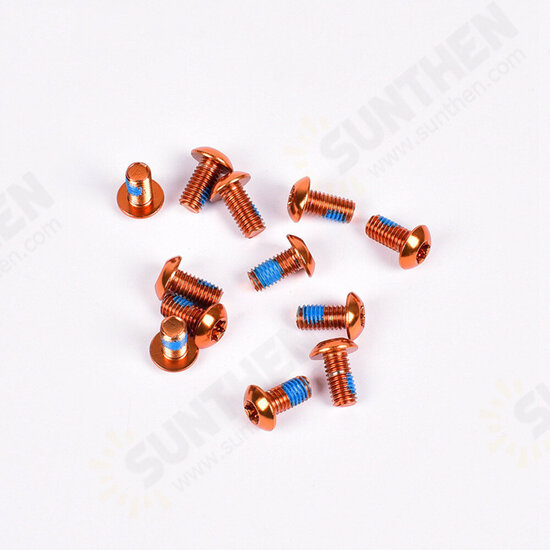 12Pcs Mountain Bike Colorful Disc Screw Alloy Steel Brake Pads Screw Non-slip T25 Screws M5*10MM