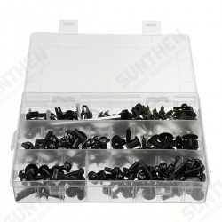 198PCS Motorcycle Nylon Washer KitFairing Bolts Screws Retainer Fastener Clips