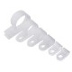 200pcs Black White Plastic R Type Cable Clip Clamp for Multi Diameter Wire Hose Tube