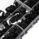 200pcs Black White Plastic R Type Cable Clip Clamp for Multi Diameter Wire Hose Tube