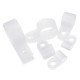 200pcs Black White Plastic R Type Cable Clip Clamp for Multi Diameter Wire Hose Tube