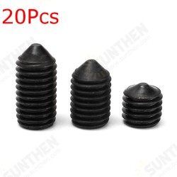 20Pcs Black 12.9 Grade M12 HEX Socket Set Core Point Grub Screws 20Pcs Black 12.9 Grade M12 HEX Socket Set Core Point Grub Screws