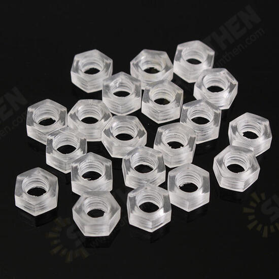 20pcs M3 to M6 PC Transparent Screws Nylon Screws Plastic Screws Nuts