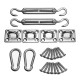 24Pcs Sun Shade Sail Accessories for Rectangle or Square Shade Sail Replacement Fitting Tools Kit