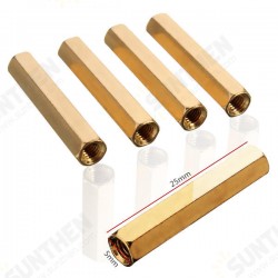 25 pcs M3 Female Thread Hexagon Isolation Column Brass Standoff Spacer 25 pcs M3 Female Thread Hexagon Isolation Column Brass Standoff Spacer