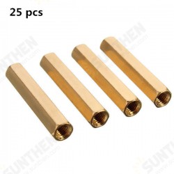 25 pcs M3 Female Thread Hexagon Isolation Column Brass Standoff Spacer 25 pcs M3 Female Thread Hexagon Isolation Column Brass Standoff Spacer