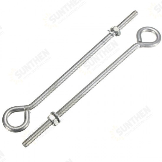 2Pcs Stainless Steel M8 Screw Bolt With Nuts And Washers - 4 Size