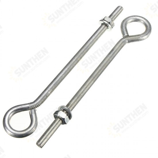 2Pcs Stainless Steel M8 Screw Bolt With Nuts And Washers - 4 Size