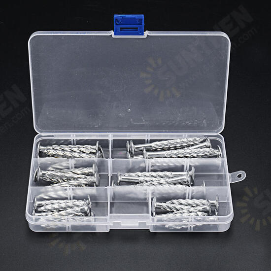 32Pcs Galvanized Threaded Nail Expansion Screw Nails Door Frame and Safety Speed Bump Fixing Pull Burst Nail