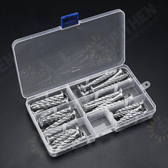 32Pcs Galvanized Threaded Nail Expansion Screw Nails Door Frame and Safety Speed Bump Fixing Pull Burst Nail