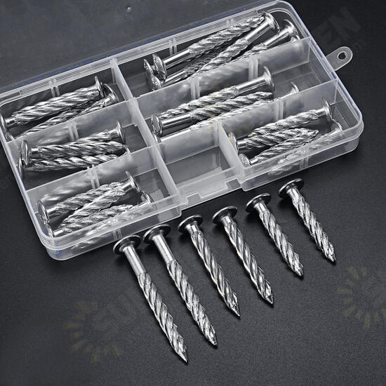 32Pcs Galvanized Threaded Nail Expansion Screw Nails Door Frame and Safety Speed Bump Fixing Pull Burst Nail